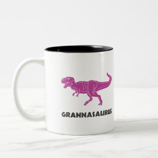 Oma Nanna, Nana-Großmutter T-rex rosa Zweifarbige Tasse