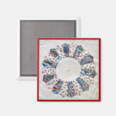 Oma Nellie's Quilt - Block Nr. 1 Magnet (Vorderseite/Rückseite)