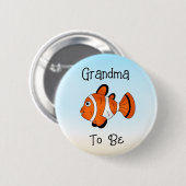 Oma | Niedlicher Fisch unter Meer Button (Vorne & Hinten)