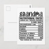 Oma Nutrition Fakten Postkarte (Vorne/Hinten)