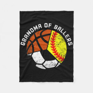 Oma of Byllers Fun Softbyll Soccer Bysketbyll Fleecedecke