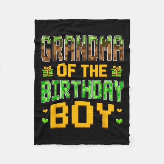 Oma of the Birthday Boy Video Gamer Birthday P Fleecedecke (Vorderseite)