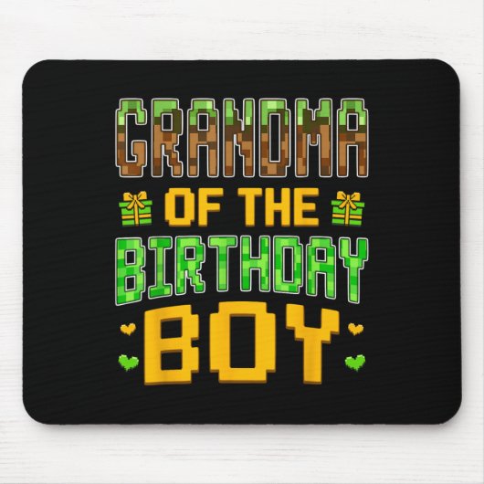 Oma of the Birthday Boy Video Gamer Birthday P Mousepad (Vorne)