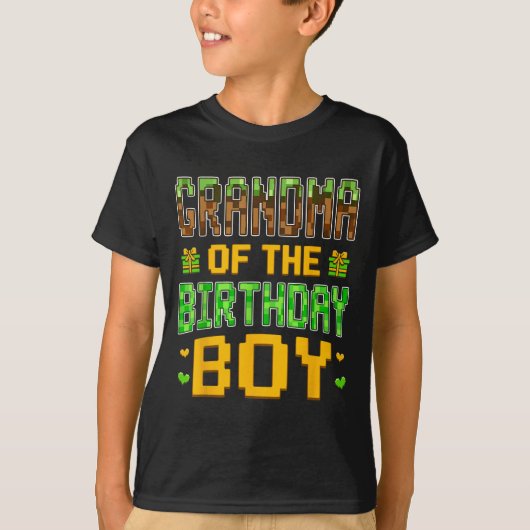 Oma of the Birthday Boy Video Gamer Birthday P T-Shirt (Vorderseite)