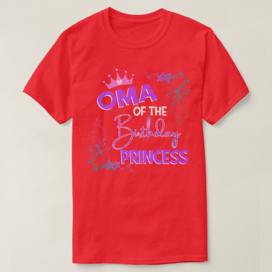 Oma of the Birthday Princess Family Matching Party T-Shirt (Design vorne)