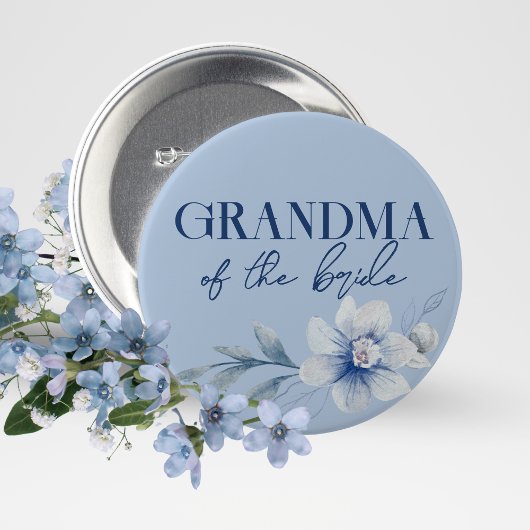 Oma of the Bride Blue Brautparty Button