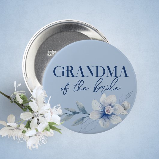 Oma of the Bride Blue Brautparty Button