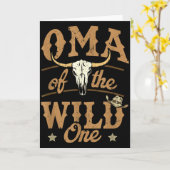 Oma Of The Wild One Cowboy Western Rodeo Party Mat Karte (Gelbe Blume)