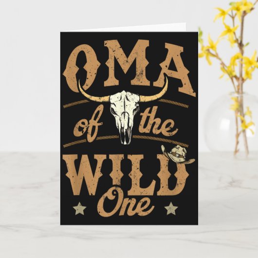 Oma Of The Wild One Cowboy Western Rodeo Party Mat Karte (Gelbe Blume)
