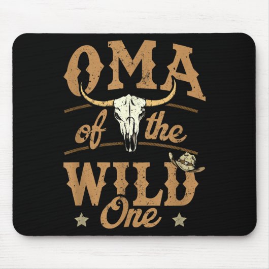 Oma Of The Wild One Cowboy Western Rodeo Party Mat Mousepad (Vorne)