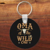 Oma Of The Wild One Cowboy Western Rodeo Party Mat Schlüsselanhänger (Vorderseite)