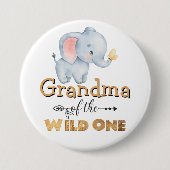 Oma of the Wild One Elephant Gold Foil Button (Vorderseite)