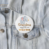 Oma of the Wild One Elephant Gold Foil Button (Beispiel)