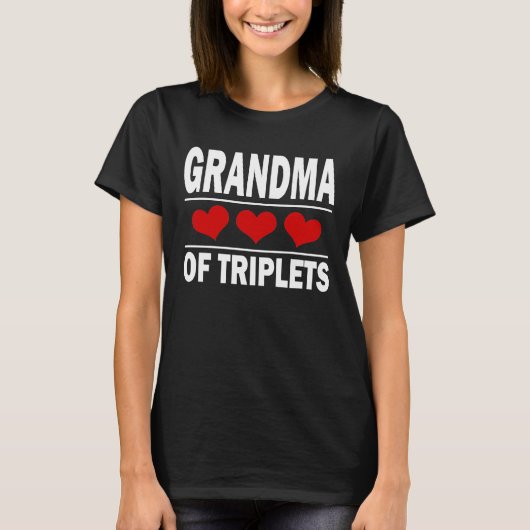 Oma of Triplets T - Shirt Großmutter Geschenk (Vorderseite)
