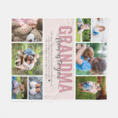 Oma Oma Kids Umarmung Rosa FotoCollage Fleecedecke (Vorderseite (Horizontal))