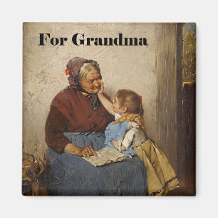 Oma-Oma-Oma-Tochter-Malerei am Tag der Großeltern Magnet