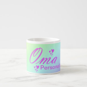 Oma, Oma, Text pink, personalisieren Espressotasse