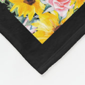 Oma Oma Zitat Rosa Gelbe Flora Fleecedecke (Ecke)