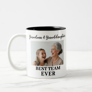 Oma OmaTochter Best Team je Custom Foto Zweifarbige Tasse