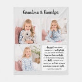 Oma Opa Gedicht Modernes Personalisiertes 3 Foto Fleecedecke (Vorderseite)