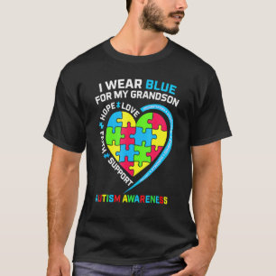 Oma Opa Ich trage Blau für meinen Enkel Autismus T-Shirt