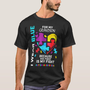 Oma Opa Ich Trage Blau Für Meinen Enkel Autismus T-Shirt