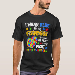 Oma Opa Ich Trage Blau Für Meinen Enkel Autismus T-Shirt