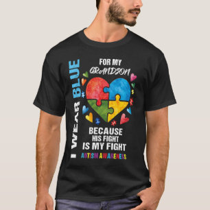 Oma Opa Ich Trage Blau Für Meinen Enkel Autismus T-Shirt