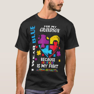 Oma Opa Ich Trage Blau Für Meinen Enkel Autismus T-Shirt