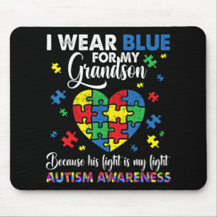 Oma Opa ich trage Blau für meinen Großmutter Autis Mousepad