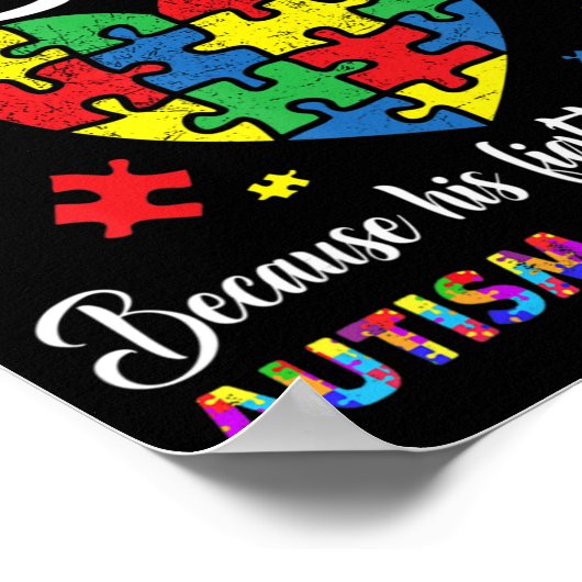 Oma Opa ich trage Blau für meinen Großmutter Autis Poster (Ecke)