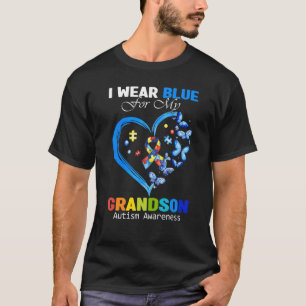 Oma Opa ich trage Blau für meinen Großmutter Autis T-Shirt