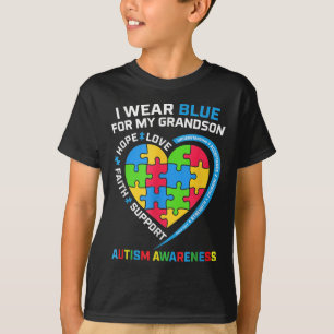Oma Opa ich trage Blau für meinen Großmutter Autis T-Shirt