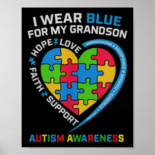 Oma Opa ich trage Blau für meinen Großvater Poster