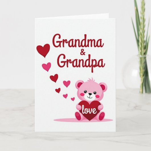 Oma Opa Liebesherz Karte (Vorderseite)