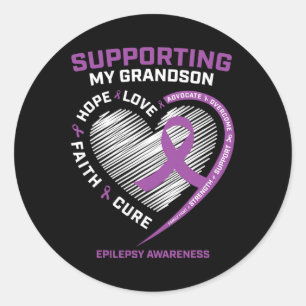 Oma Opa Lila Männer Großmutter Epilepsie Runder Aufkleber
