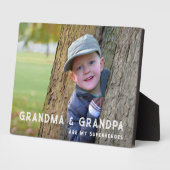 Oma Opa "Meine Superhelden" Plaque mit Easel Fotoplatte (Seite)