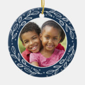 Oma & Opa Navy Blue Weihnachtsbild Keramik Ornament (Vorne)