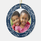 Oma & Opa Navy Blue Weihnachtsbild Keramik Ornament (Links)