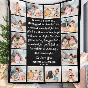 Oma Opa Personalisiertes Gedicht 14 FotoCollage Fleecedecke