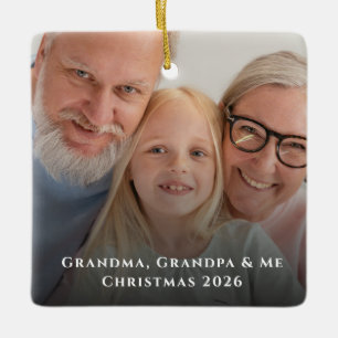 Oma Opa und ich Foto Weihnachten Keramikornament
