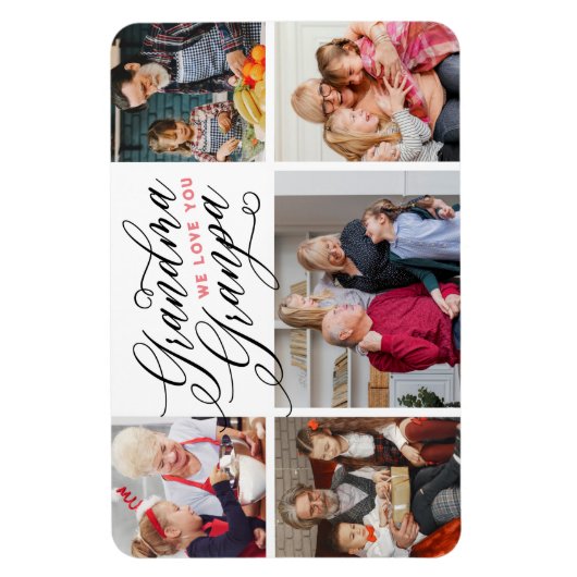 Oma Opa Wir Liebe Sie FotoCollage Magnet (Vertikal)