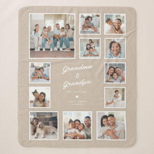 Oma & Opa – Wir lieben Dich Fotocollage Geschenk Sherpadecke
