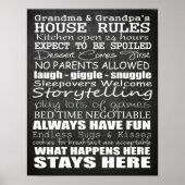 Oma & Opa's House Rules Poster Chalkboard (Vorne)