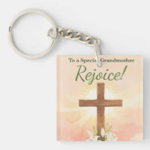 Oma Ostern Freue dich Kreuz und Lilien