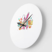 Oma Ostern Oma Kokette Hasenohren Eier Ba Große Wanduhr (Winkel)