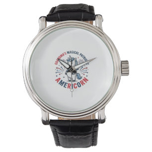 Oma patriotisches Americorn Einhorn-Shirt-Design_1 Armbanduhr
