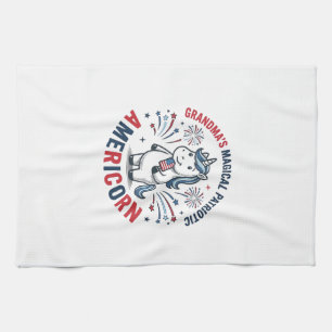 Oma patriotisches Americorn Einhorn-Shirt-Design_1 Geschirrtuch