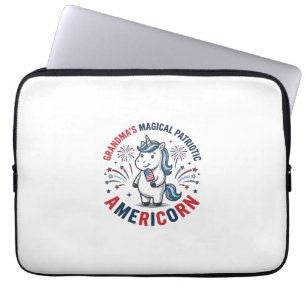Oma patriotisches Americorn Einhorn-Shirt-Design_1 Laptopschutzhülle