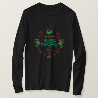 Oma personalisierbare Vintage frohe Weihnachten T-Shirt